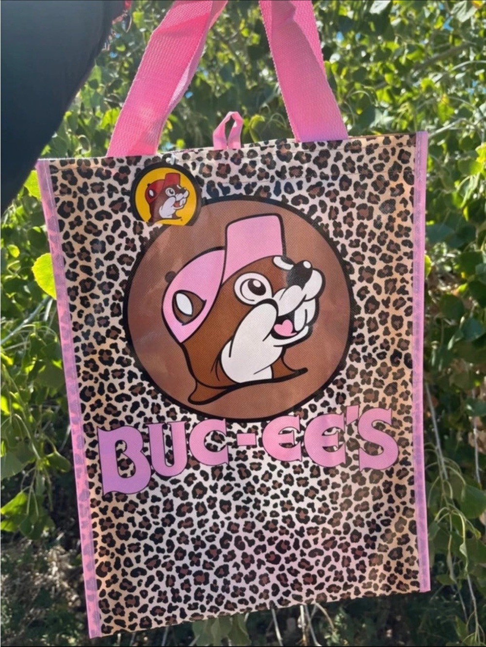 Pink Buc-ee’s Leopard Tote Bag